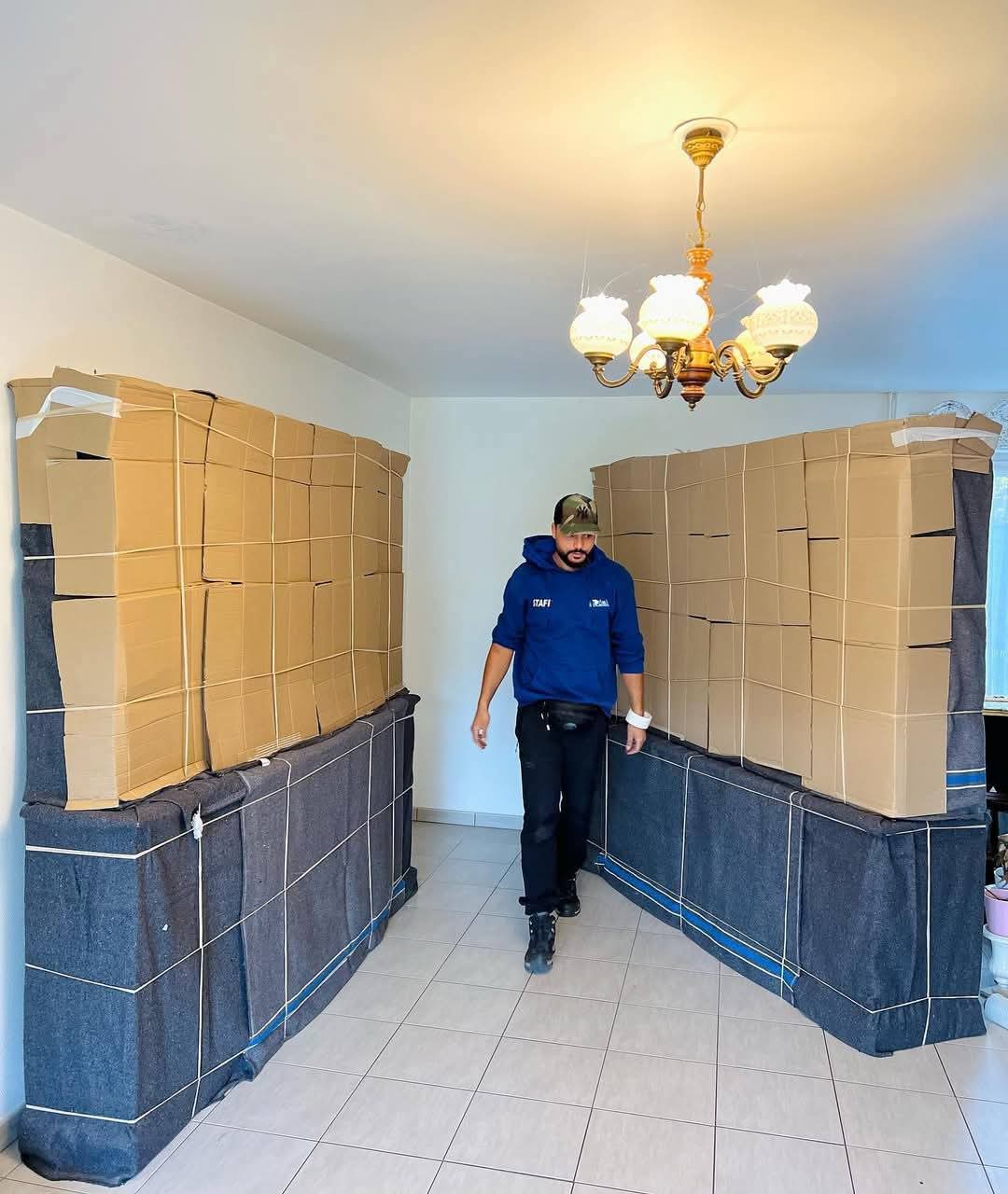 Emballage complet d'un salon